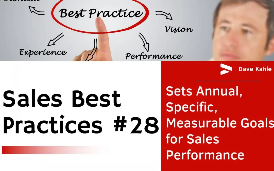 Sets Annual, Specific, Measurable Goals for Sales Performance – Sales Best Practices #28
