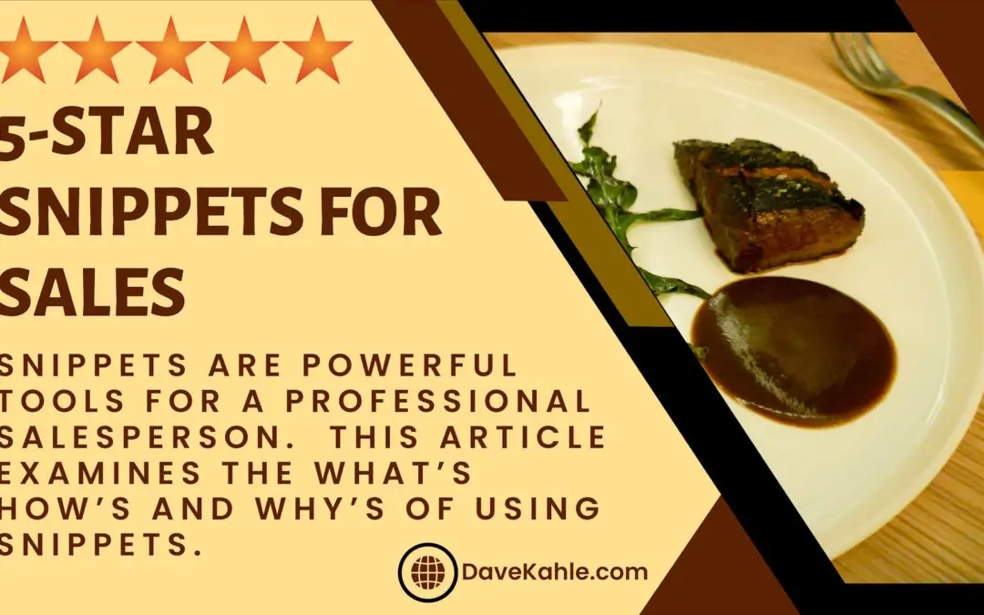 Snippets for 5-Star Sales Conversations