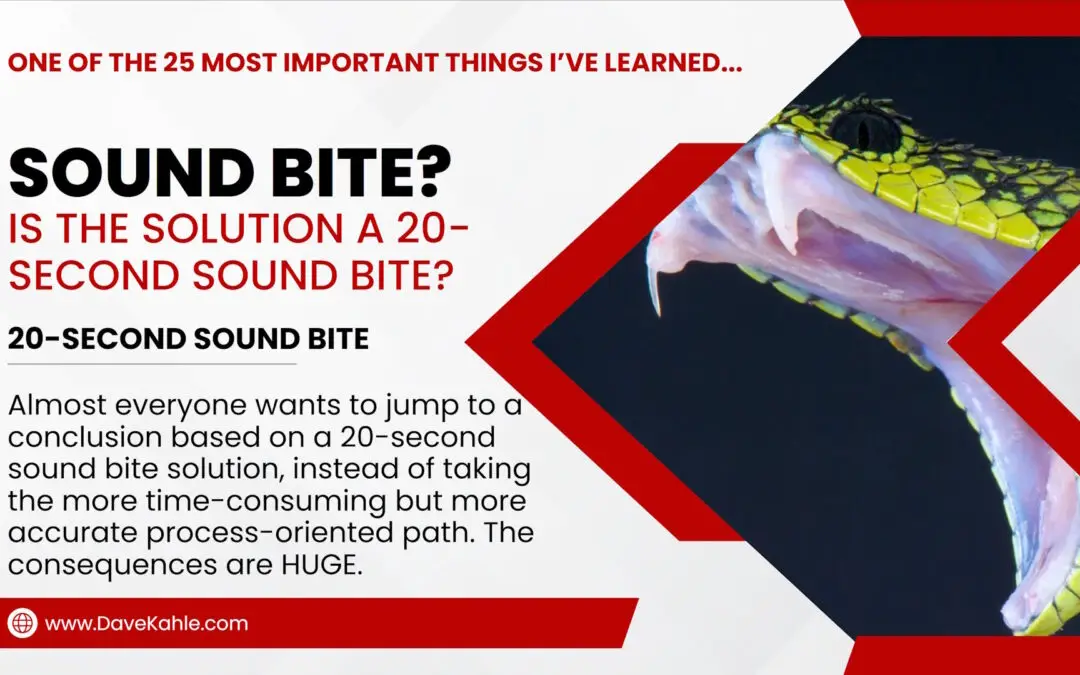 Is The Solution a 20-Second Sound Bite?